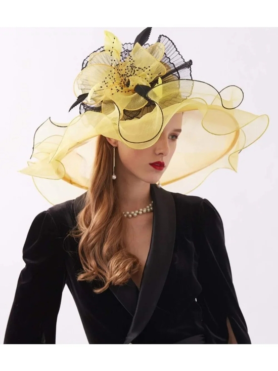 Elegant Floral Organza Fascinator Hat for Women | Tea Party, Wedding, Church